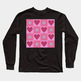 Pattern with hearts and flowers Long Sleeve T-Shirt